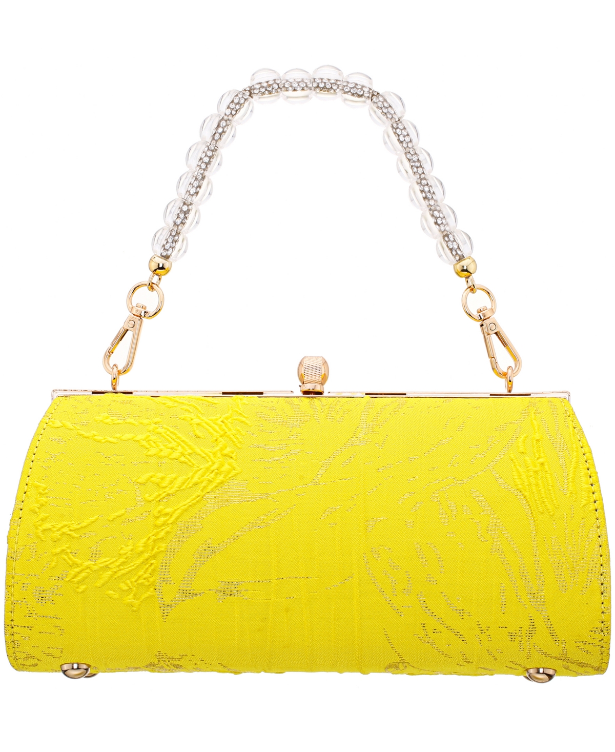Nina Vintage-like Style Clutch In Sunshine Yellow