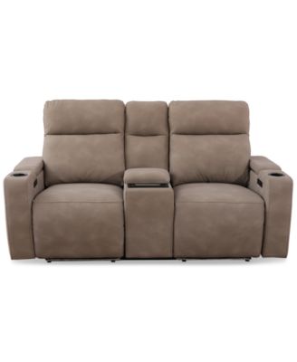 Greymel 74" Zero Gravity Fabric Loveseat with Console and Power Headrests, Created for Macy's