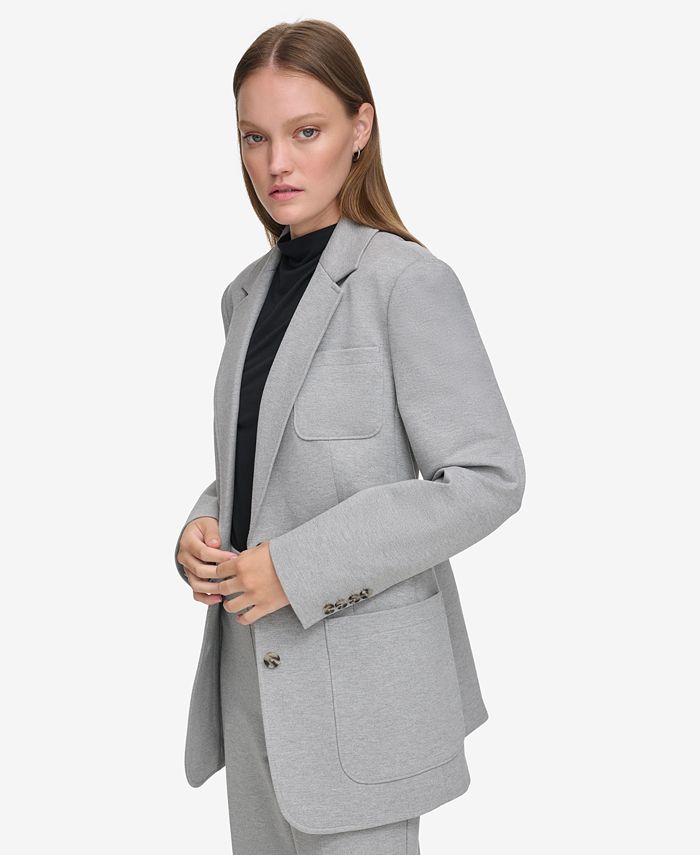 Calvin Klein Women's X-Fit Two-Button Oversized Blazer - Macy's