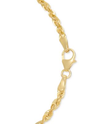 Highly Polished Rope Link 18" Chain Necklace (2-5/8mm) in 14k Gold, Made in Italy