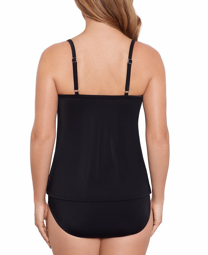 Swim Solutions Women's Knotted Flyaway Tankini Top & MidRise Bikini