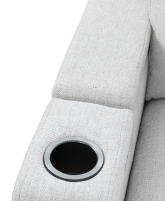 Greymel 74" Zero Gravity Fabric Loveseat with Console and Power Headrests