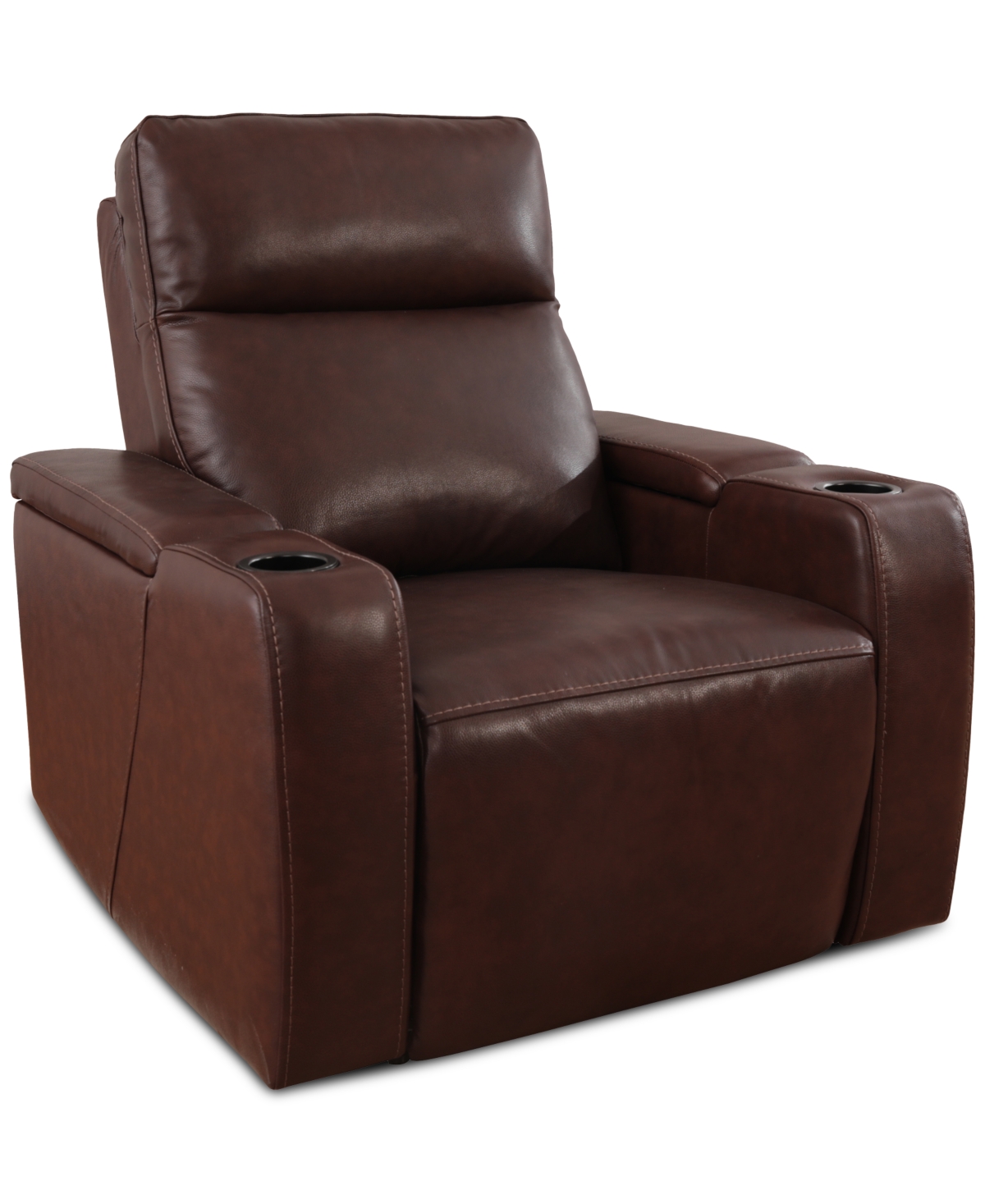 Macy's Greymel 37" Zero Gravity Leather Chair With Power Headrest, Created For  In Walnut