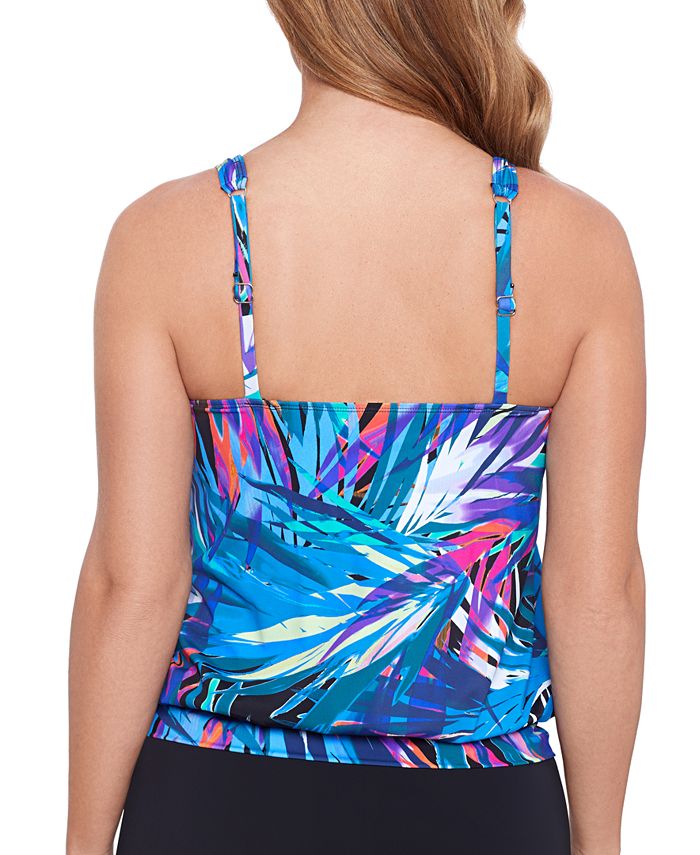 Swim Solutions Women's Printed Blouson Tankini Top, Created for Macy's ...