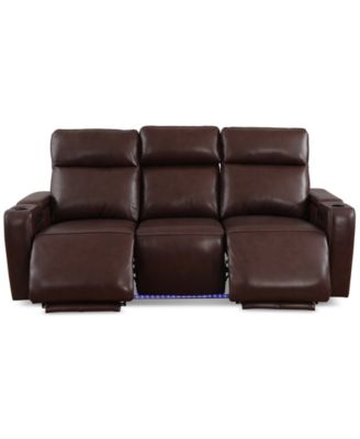 Greymel 84" Zero Gravity Leather Sofa with Power Headrests, Created for Macy's