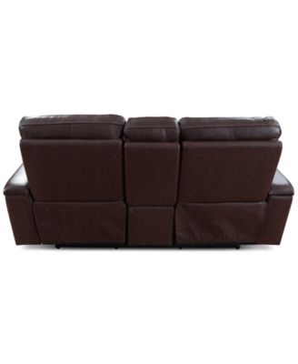 Greymel 74" Zero Gravity Leather Loveseat with Console and Power Headrests
