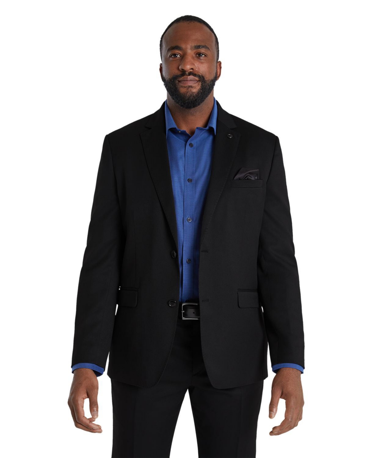 Men's Big & Tall Vitori Textured Stretch Suit Jacket - Black