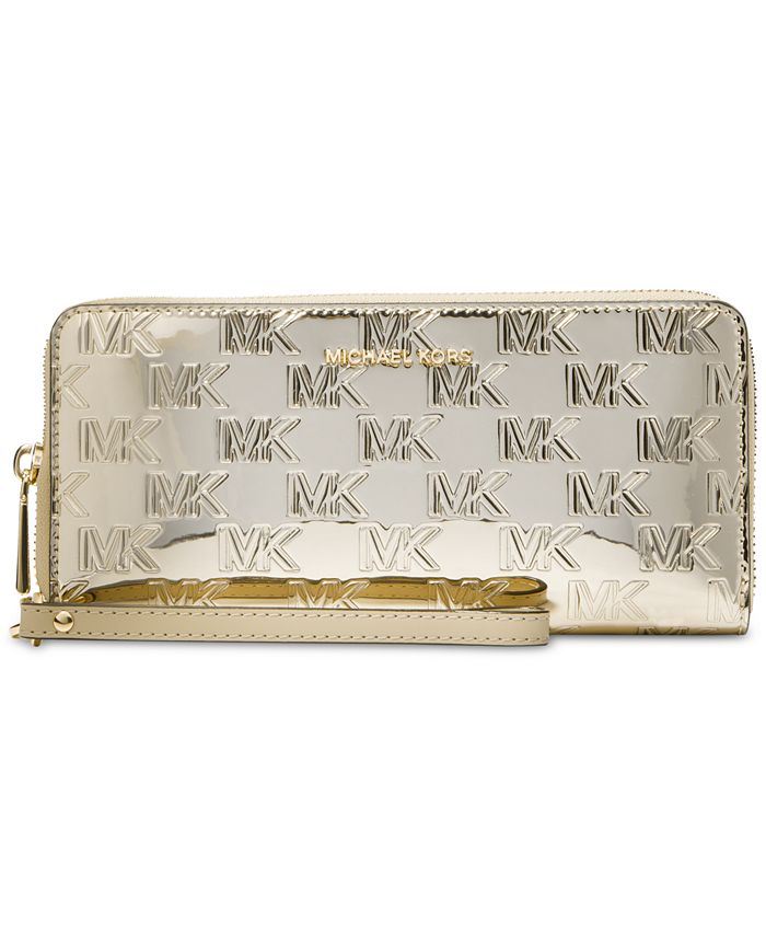 Michael Kors Jet Set Luggage Embossed Envelope Continental Wallet