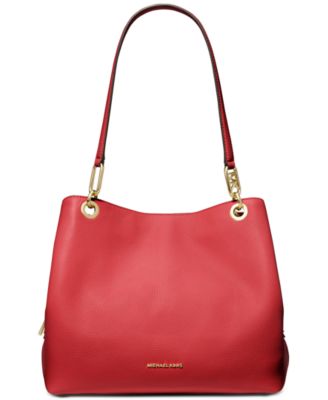 Michael Kors Michael Kensington Large Leather Tote In Crimson | ModeSens