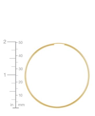 Polished Continuous Hoop Earrings in 14k Gold