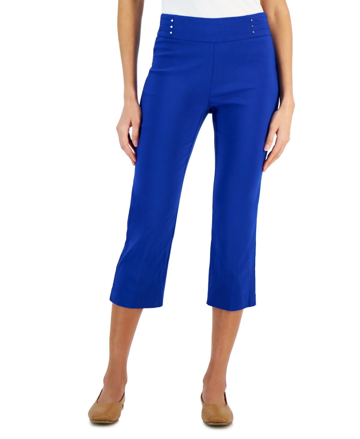 Jm Collection Women's Studded Pull-On Tummy Control Pants, Regular and  Short Lengths, Created for Macy's