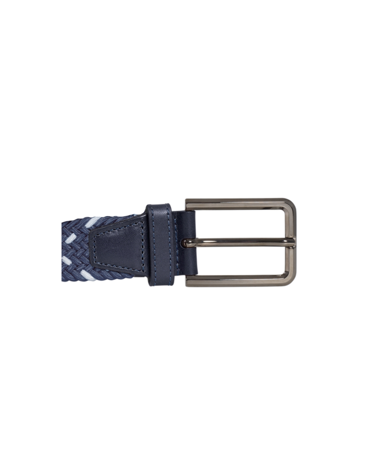 Shop Johnston & Murphy Men's Woven Stretch Knit Belt In Navy,white
