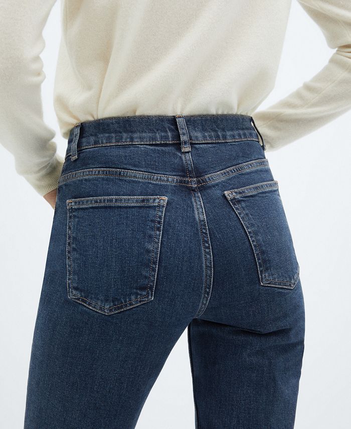 MANGO Women's Medium-Rise Flared Jeans - Macy's