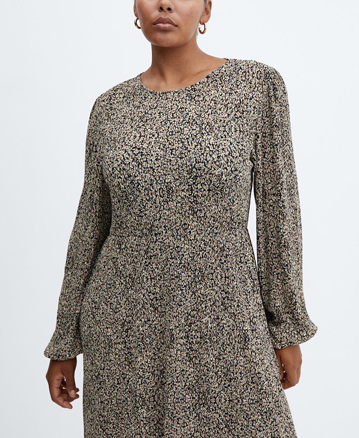 Gloss by Shine On Kaylee Puffed Sleeve Dress Check Floral Chiffon Black main image 0