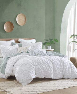 Chf Peri Home Chenille Laurel Comforter Sets In White