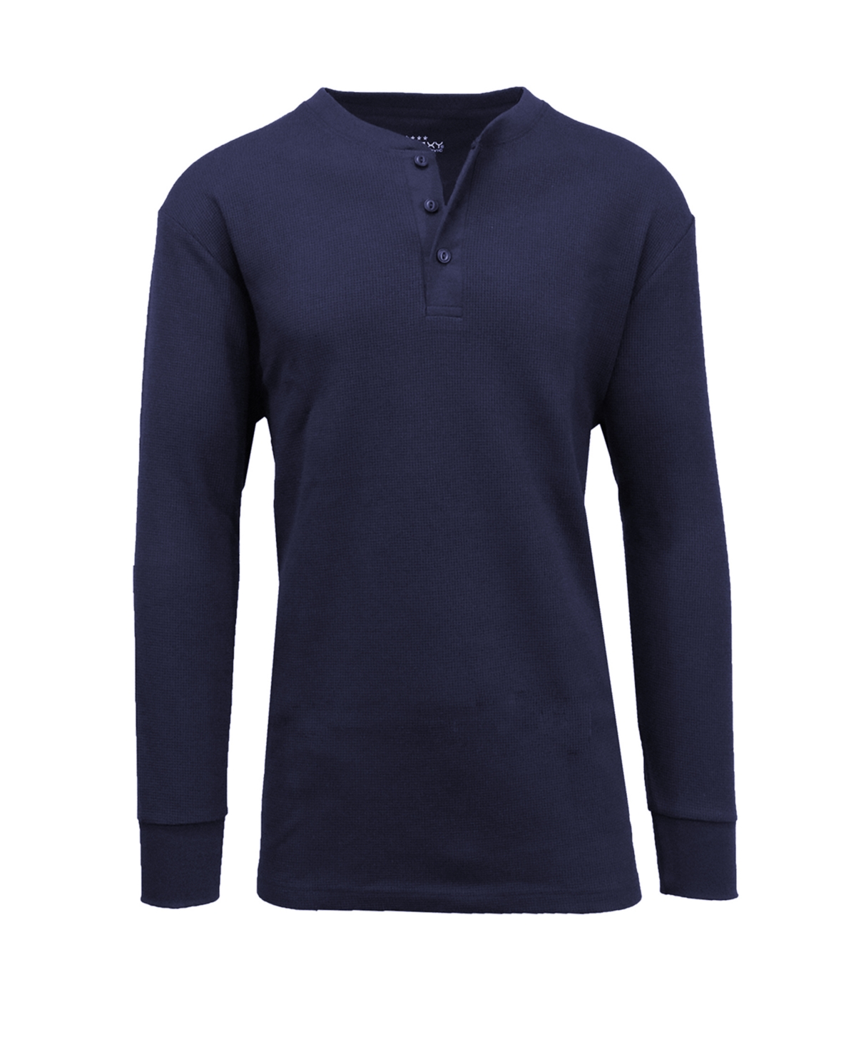 Galaxy By Harvic Men's Oversized Waffle-knit Thermal Henley Shirt In Azure