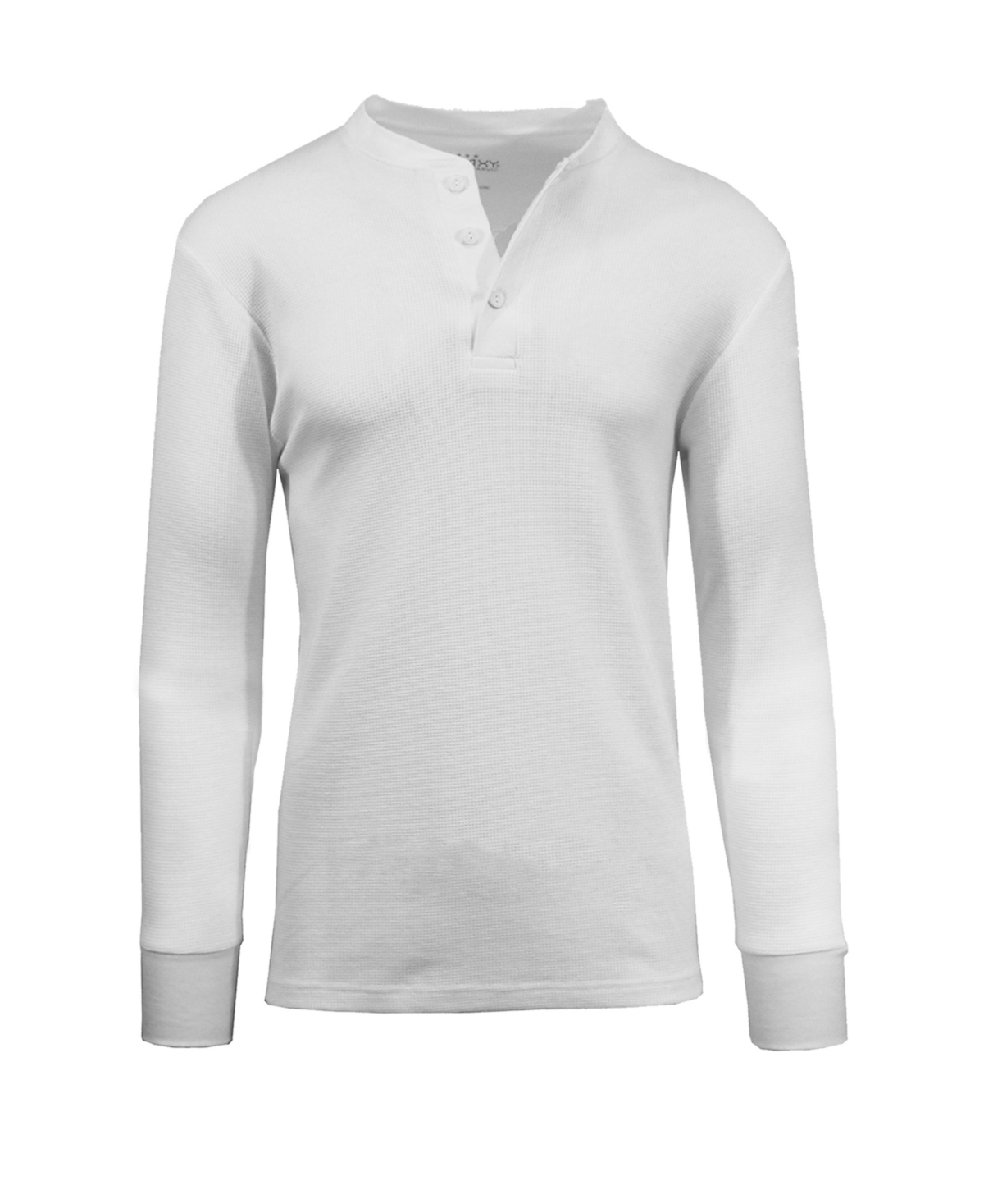 Shop Galaxy By Harvic Men's Oversized Waffle-knit Thermal Henley Shirt In White