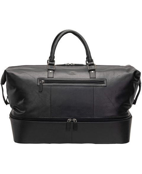 Мужская сумка Mancini Buffalo Double Compartment Duffle, цвет: Чёрный