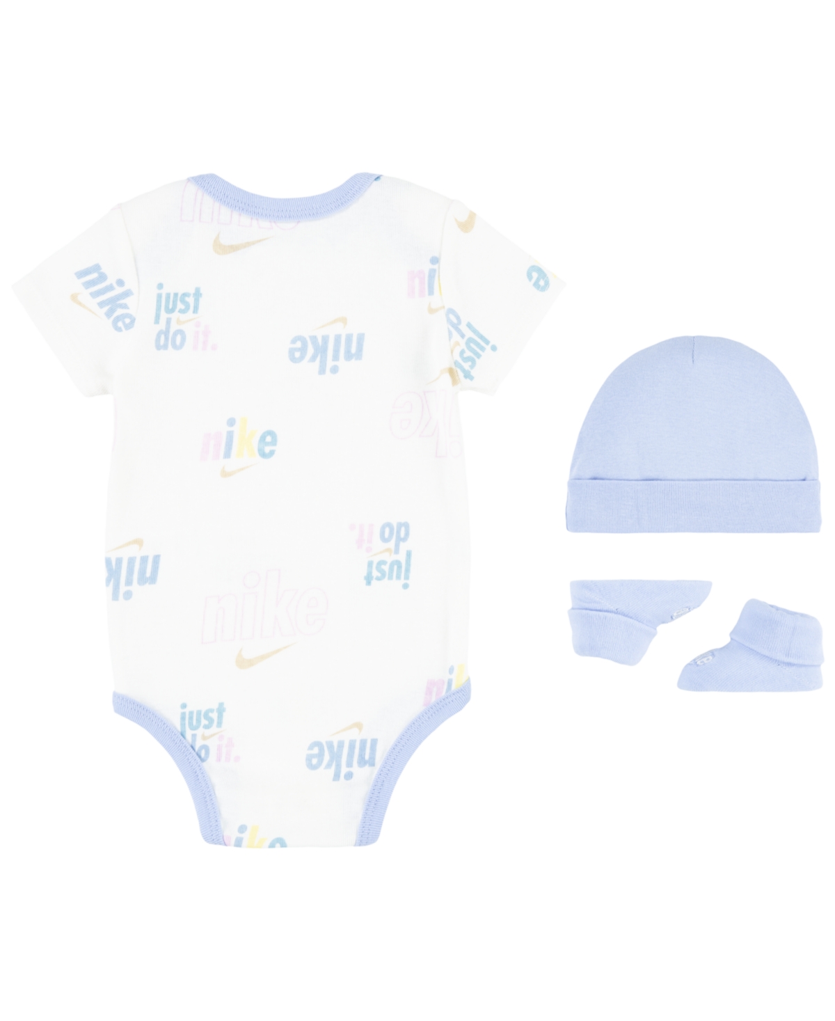 Nike Baby Boys or Girls All-Over Print Bodysuit, Hat and Booties Gift Box Set, 3-Piece