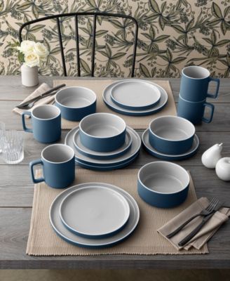 ColorTrio Stax 16 Piece Dinnerware Set, Service for 4