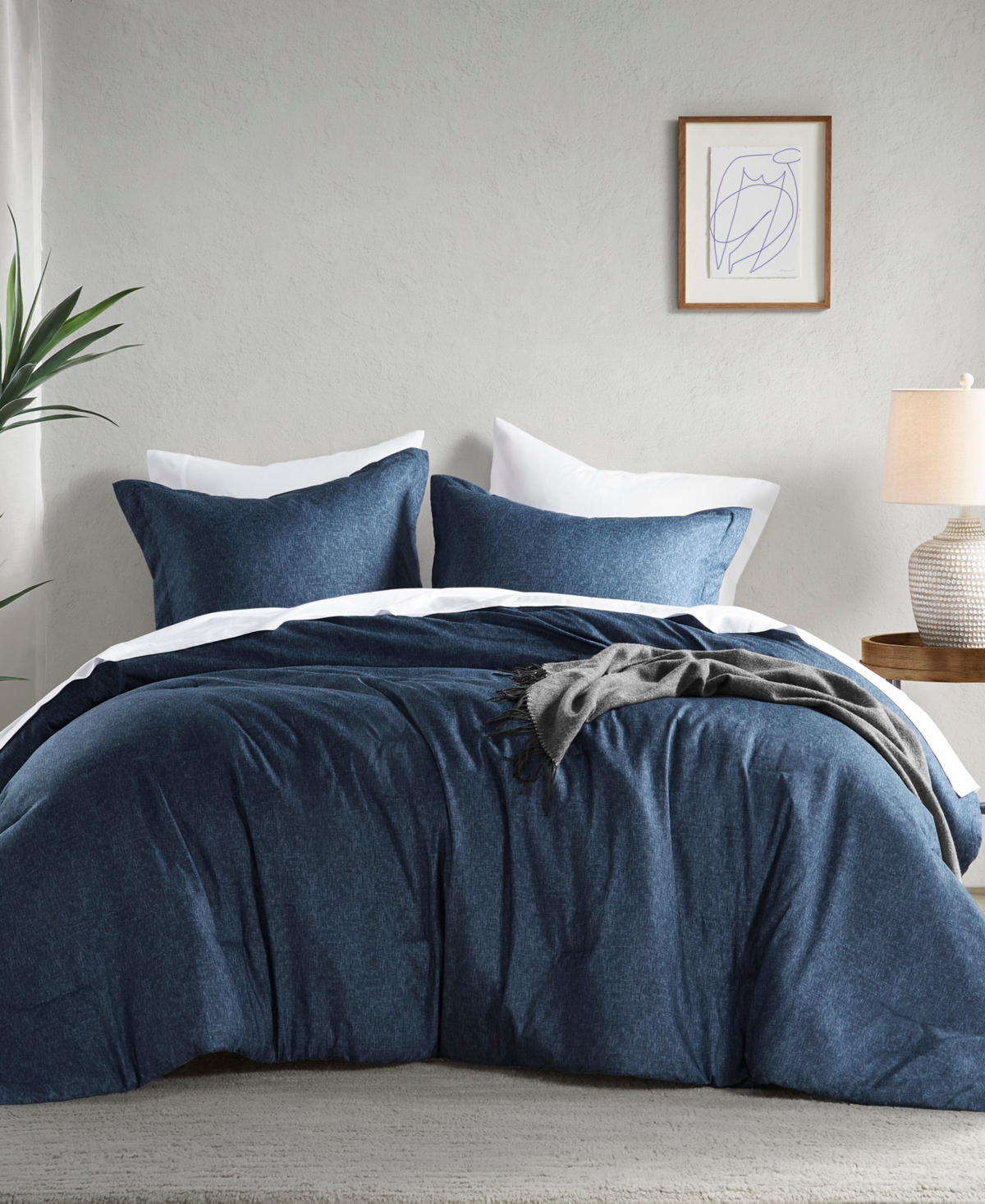 510 Design Camden Chambray Print 3-pc. Comforter Set, King/california King In Navy