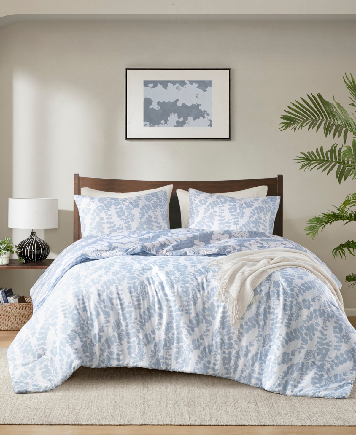 Shop 510 Design Closeout!  Aria Floral Print Reversible 3-pc. Comforter Set, Full/queen In Blue
