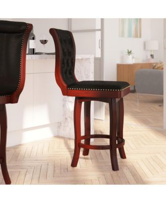 MERRICK LANE Mirco Series Wood Stool In With Button Tufted Seat And   26230481 Fpx.tif