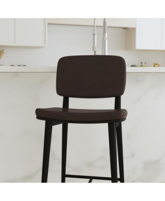 Regency Barstools Contemporary Metal Frame Stools With Integrated Footrest - Set Of 2