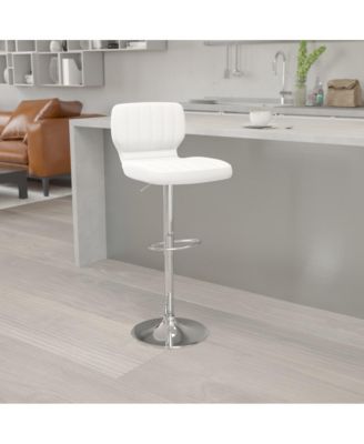 Vertical Stitch Back Swivel Adjustable Height Barstool