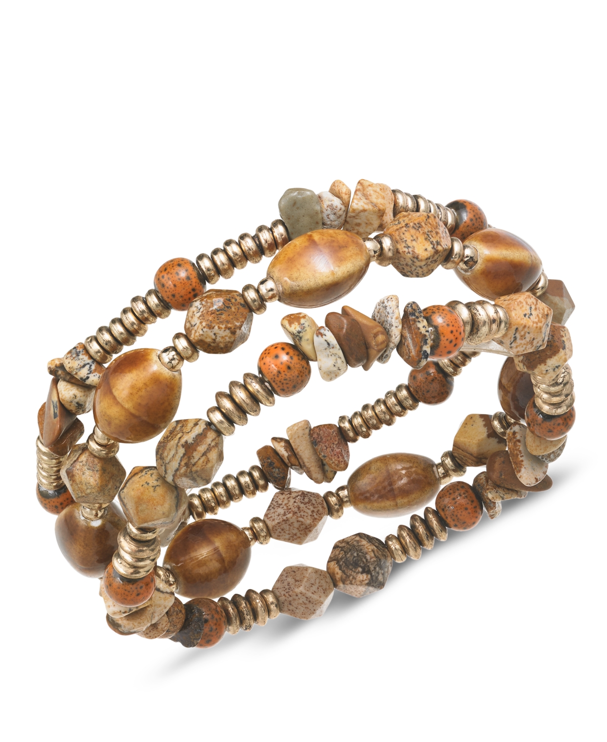 Style & Co 3-pc. Set Mixed Bead Stretch Bracelets, Created For Macy's In Brown