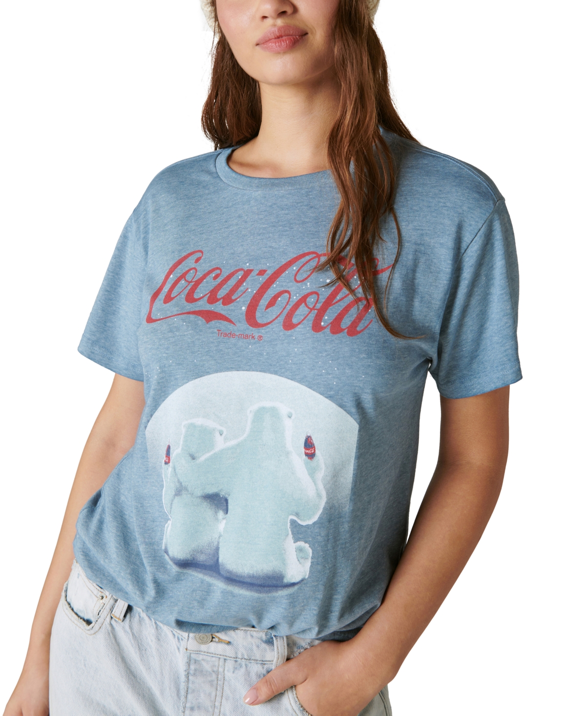 Shop Lucky Brand Women's Coca-cola Bears T-shirt In Real Teal
