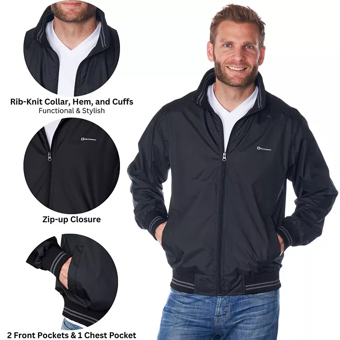Men's Lightweight Bomber Jacket Casual Windbreaker Varsity Coat - thumbnail 2