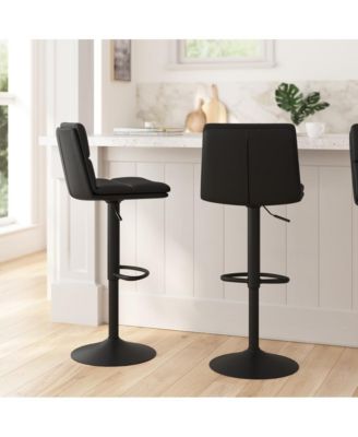 Keene Modern Upholstered Adjustable Height Stools With Sturdy Iron Bases