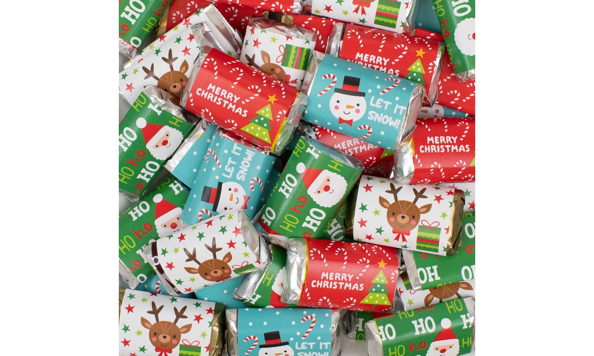 82 Pcs Christmas Candy Party Favors Hershey's Miniatures Chocolate - Cuties - Assorted pre-pack