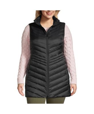 Lands End Women s Plus Size Wander weight Ultralight Packable Long Down Vest Macy s