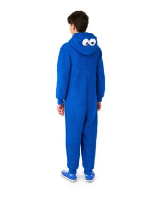 Little Boys Cookie Monster Zip Up Onesie Outfit