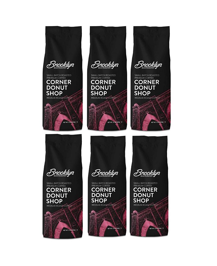 Brooklyn Beans Roastery Brooklyn Beans Corner Donut Shop, Flavored Med Roast,6 pack (72 ounces