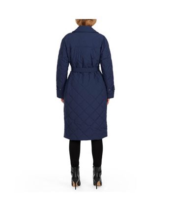 Ellen Tracy Women s Light Weight Padded Quilted Trench Coat with
