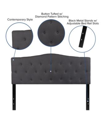 Queen size Foam Arched Queen Button Tufted Upholstered Headboard