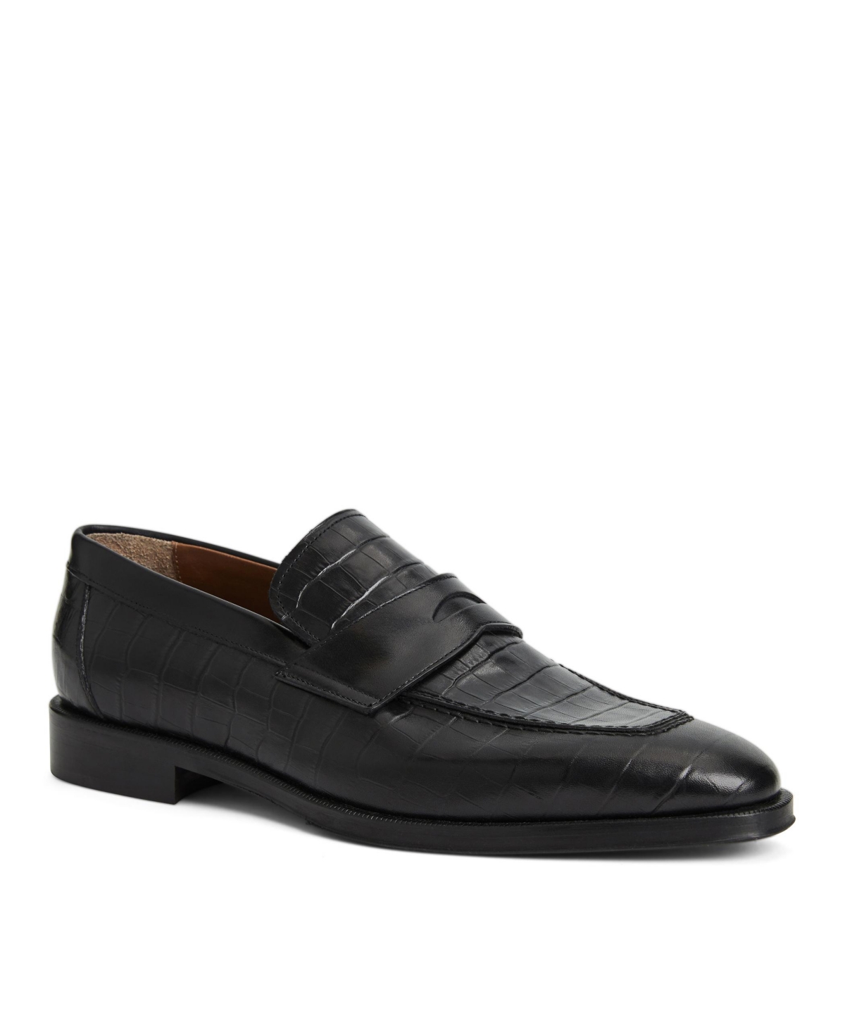 Shop Bruno Magli Men's Nathan Slip-on Loafers In Black Croc