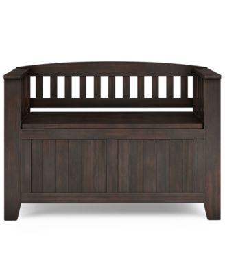 Acadian 25" Solid Wood Small Entryway Storage Bench