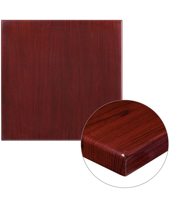 30'' x 48'' High-Gloss Resin Table Top with 2'' Thick Drop-Lip