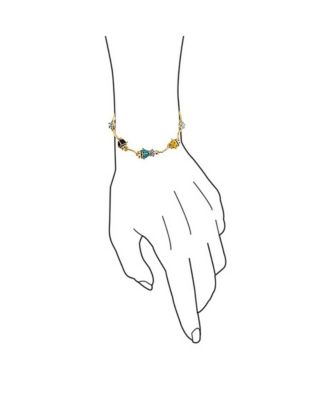 Colorful Good Luck Garden Lucky Ladybug Link Charm Bracelet Crystal Gold Plated