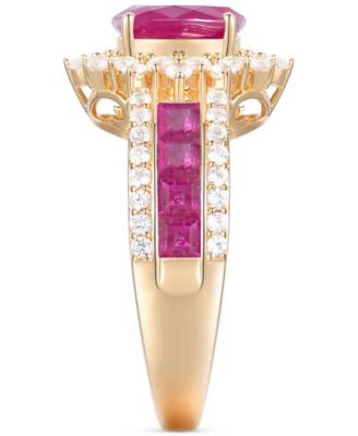 Sapphire (2-1/3 ct. t.w) and Diamond (3/4 ct. t.w.) Ring in 14k White Gold (Also Available in Ruby and Emerald)