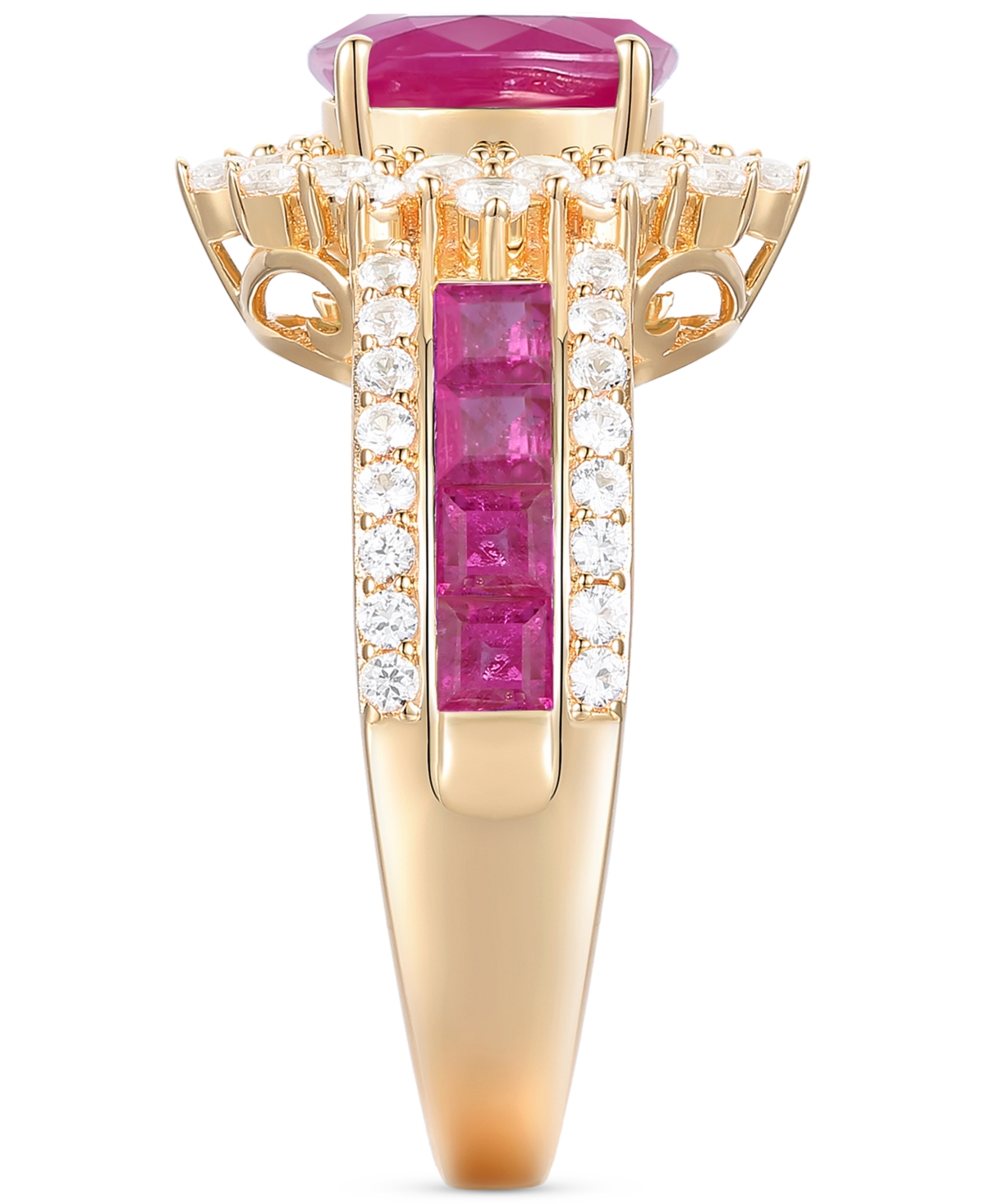 Macy's Sapphire (2-1/3 Ct. T.w) And Diamond (3/4 Ct. T.w.) Ring In 14k White Gold (also Available In Ruby A
