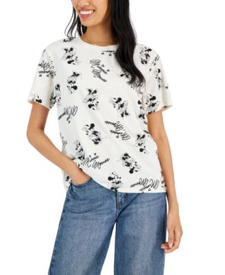 Disney - Juniors' Minnie Mouse Allover Print T-Shirt