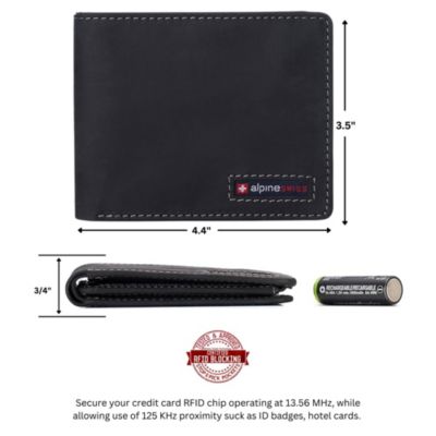 Men's Wallet for Men RFID Protected Leather Wallet Spencer Bifold Divided Bill Section Gift Box 2 ID Windows 14 Card Storage Pockets