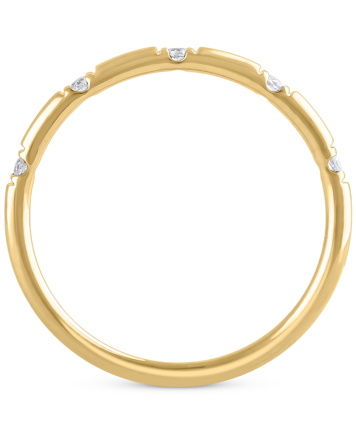 Macy's Igi Certified Diamond Narrow Band (1/20 Ct. T.w.) In 14k Gold In Yellow Gold
