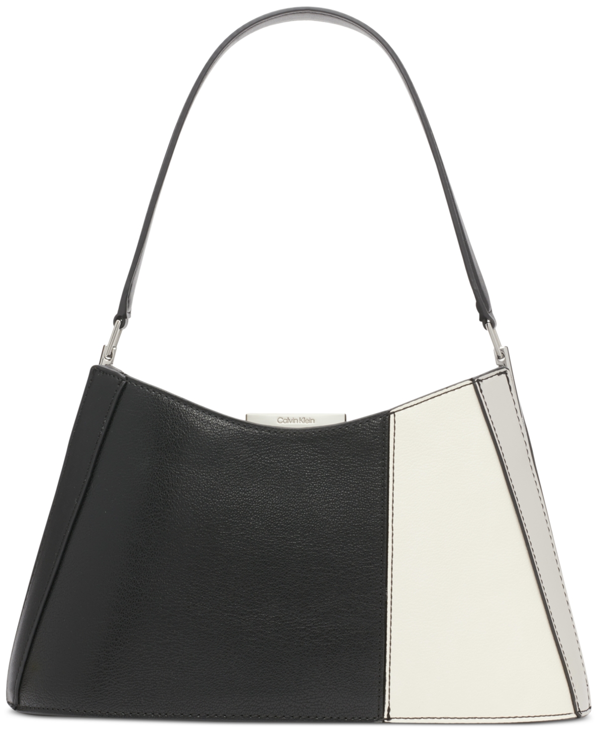 Calvin Klein Wren Colorblocked Shoulder Bag With Magnetic Snap In Black,cherub White,dove