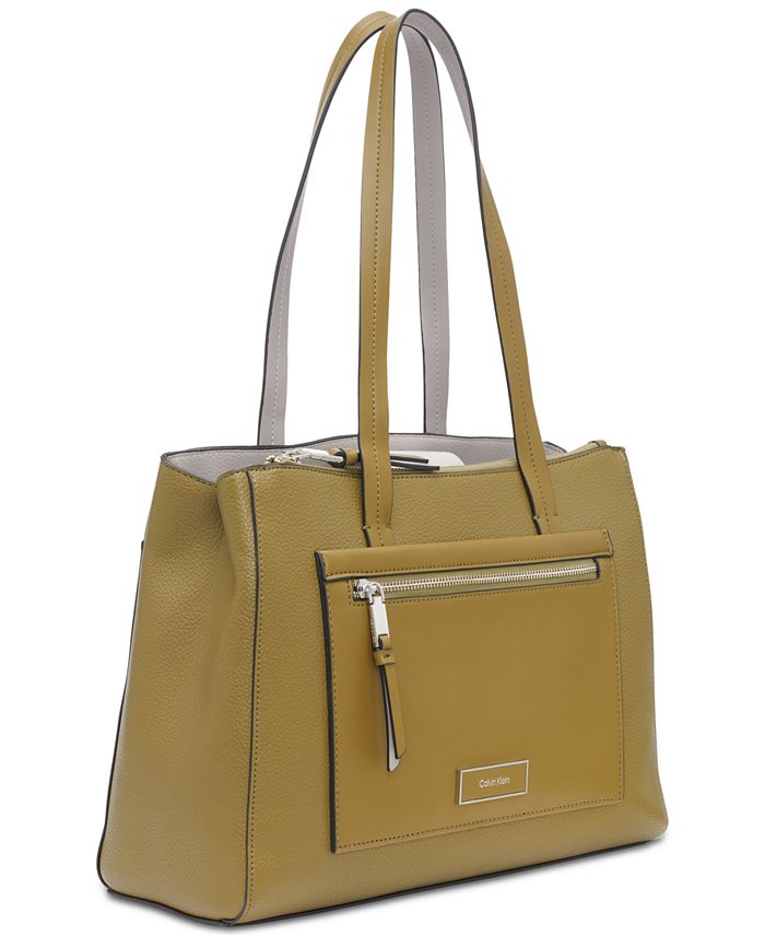 Calvin Klein Hadley Colorblocked Large Triple Compartment Tote - Macy's